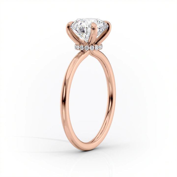 The Navy Set With Cushion Solitaire Lab Diamond 1.5 Carat 14K Rose#material_14k-rose