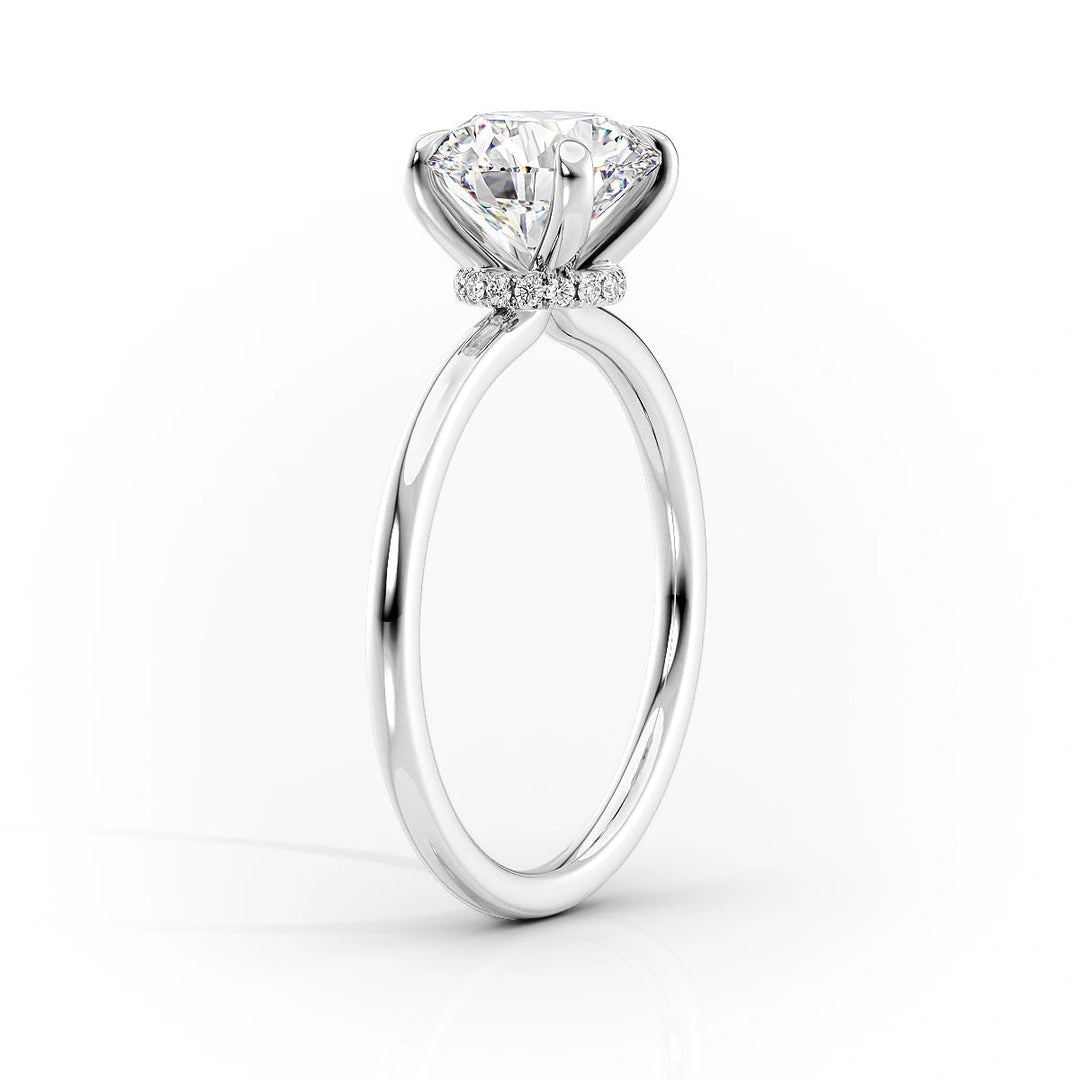 The Navy Set With Cushion Solitaire Lab Diamond 1.5 Carat 14K White#material_14k-white