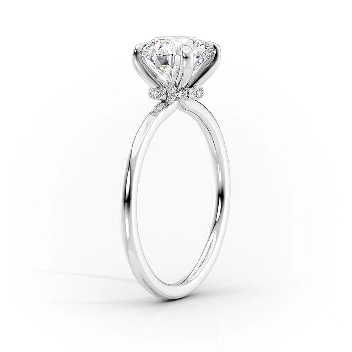 The Navy Set With Cushion Solitaire Lab Diamond 1.5 Carat 18K White#material_18k-white