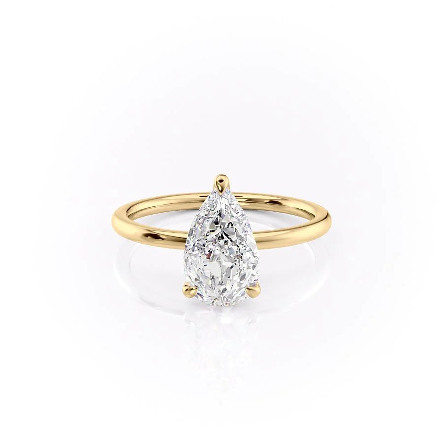 The Navy Set With Pear Solitaire Moissanite#material_18k-gold