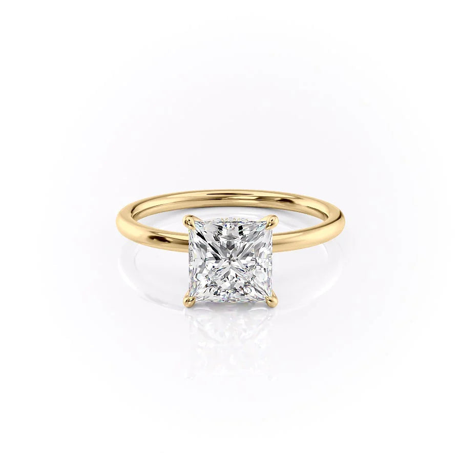 The Navy Set With Princess Solitaire Lab Diamond 1 Carat 14K Gold#material_14k-gold