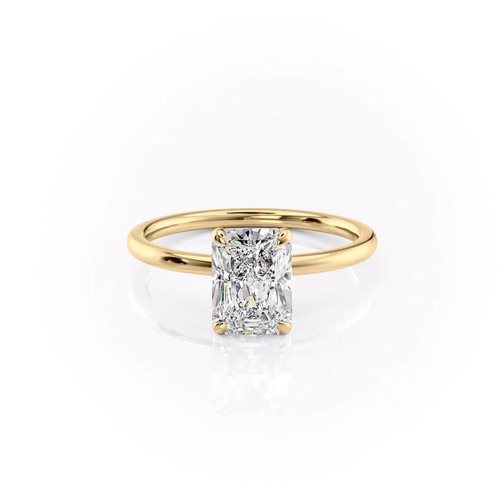 The Navy Set With Radiant Solitaire Moissanite#material_14k-gold