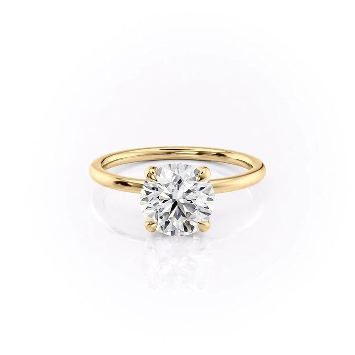 The Navy Set With Round Solitaire Lab Diamond 1 Carat 14K Gold#material_14k-gold