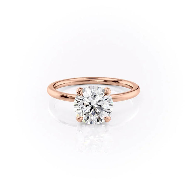 The Navy Set With Round Solitaire Moissanite#material_18k-rose