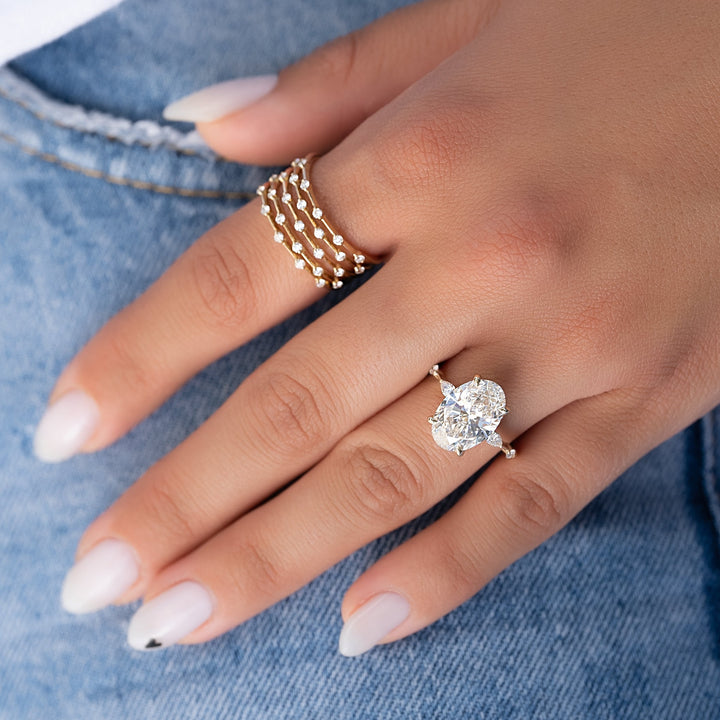 The Niko Oval Lab Diamond Moissanite Engagement Ring *Shown with 4 ct #material_gold