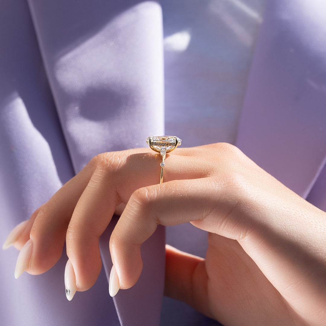 The Niko Oval Lab Diamond Moissanite Engagement Ring