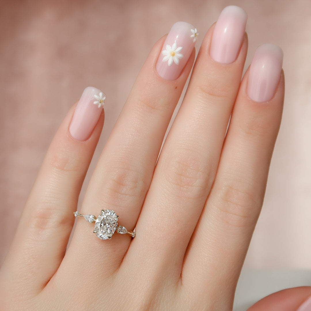 The Niko Oval Lab Diamond Moissanite Engagement Ring