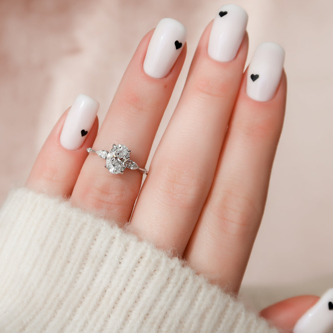 The Niko Oval Lab Diamond Moissanite Engagement Ring