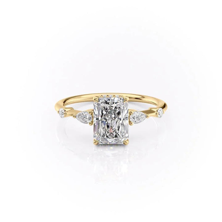 The Niko Set With Radiant Three Stone Lab Diamond 1 Carat 14K Gold#material_14k-gold