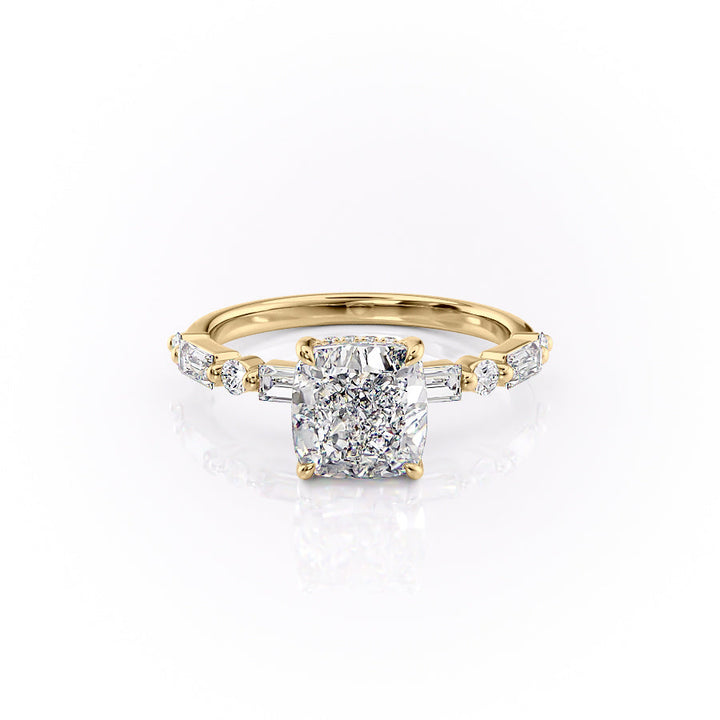 The Palmer Set With Cushion Side Stone Lab Diamond 1 Carat 14K Gold#material_14k-gold