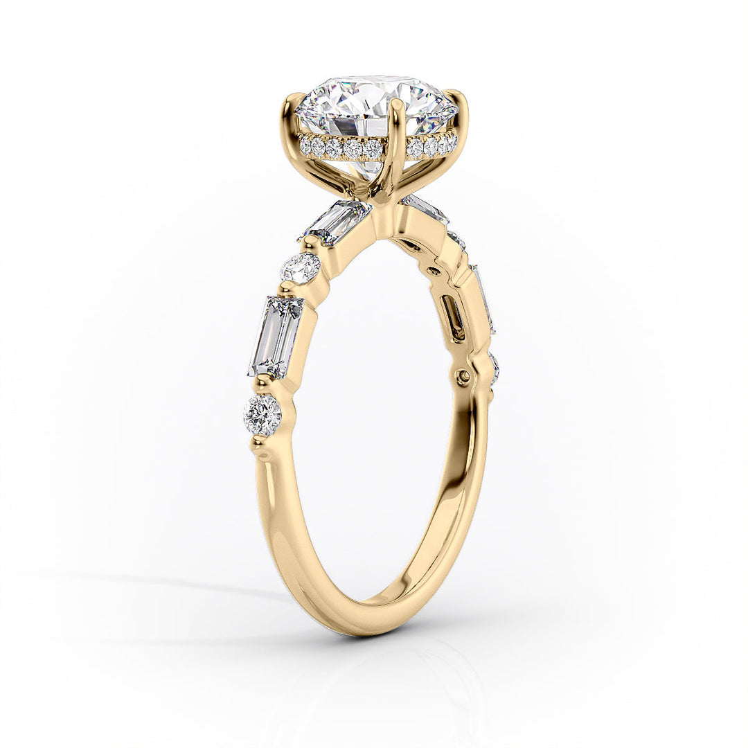 The Palmer Set With Cushion Side Stone Lab Diamond 1.5 Carat 14K Gold#material_14k-gold