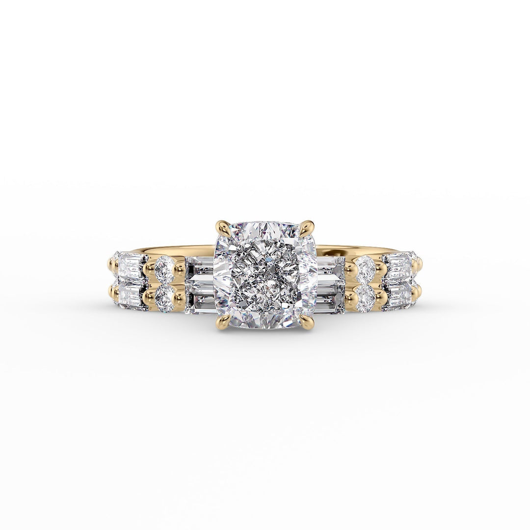 The Palmer Set With Cushion Side Stone Moissanite#material_14k-gold