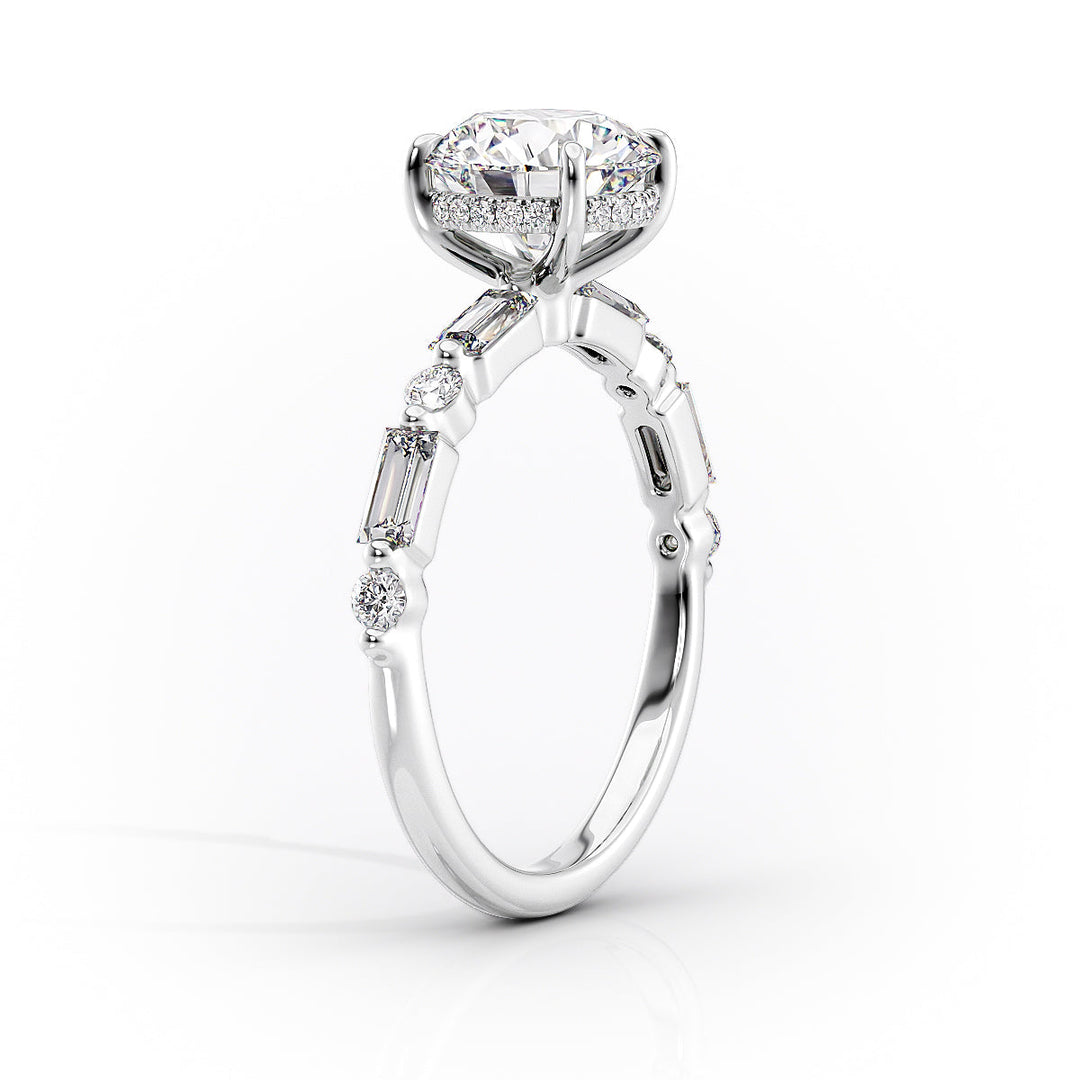 The Palmer Set With Cushion Side Stone Lab Diamond 1.5 Carat 14K White#material_14k-white