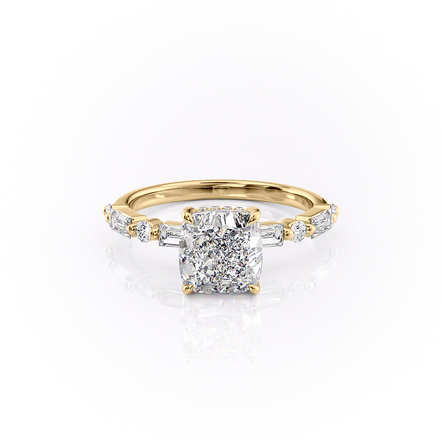 The Palmer Set With Cushion Side Stone Lab Diamond 1 Carat 18K Gold#material_18k-gold