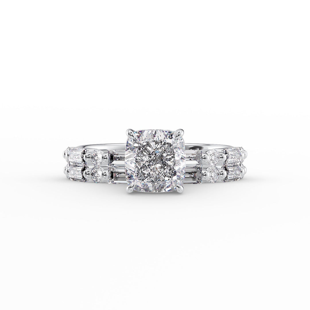 The Palmer Set With Cushion Side Stone Moissanite#material_18k-white