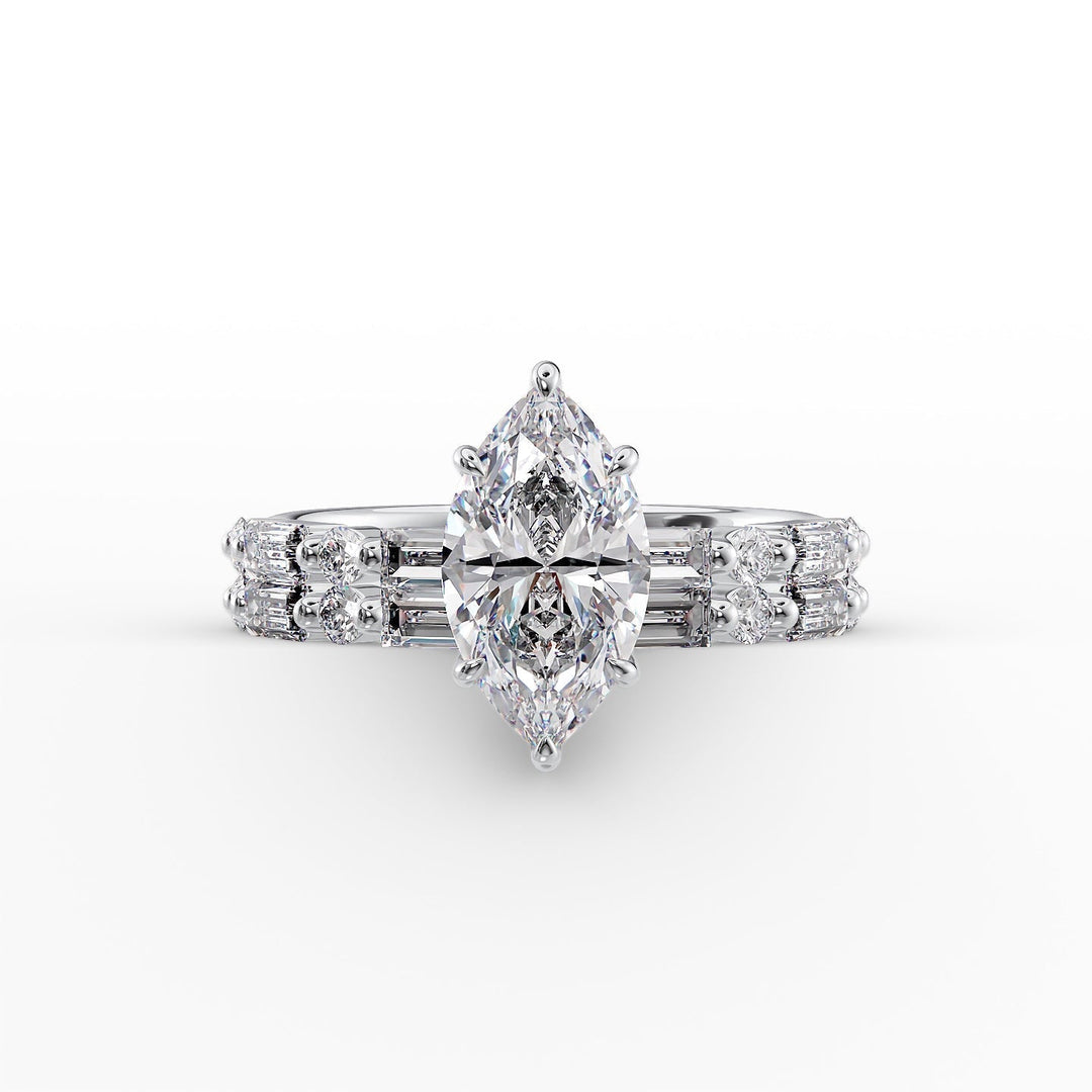 The Palmer Set With Marquise Side Stone Moissanite#material_14k-white