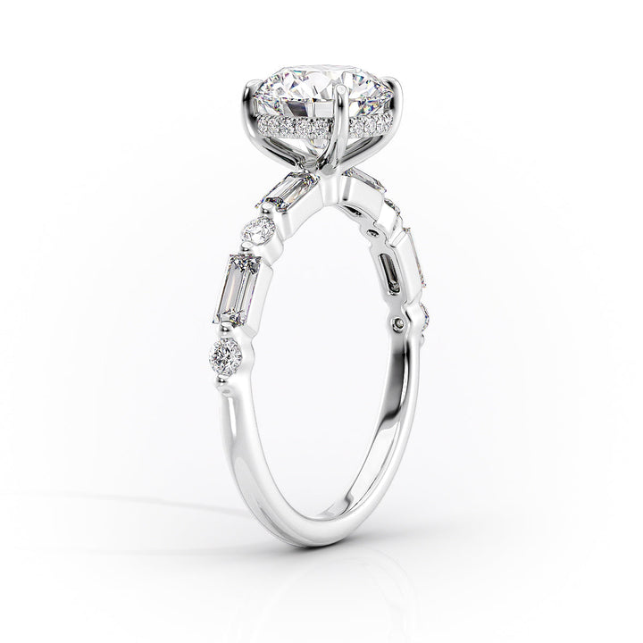 The Palmer Set With Marquise Side Stone Moissanite#material_18k-white