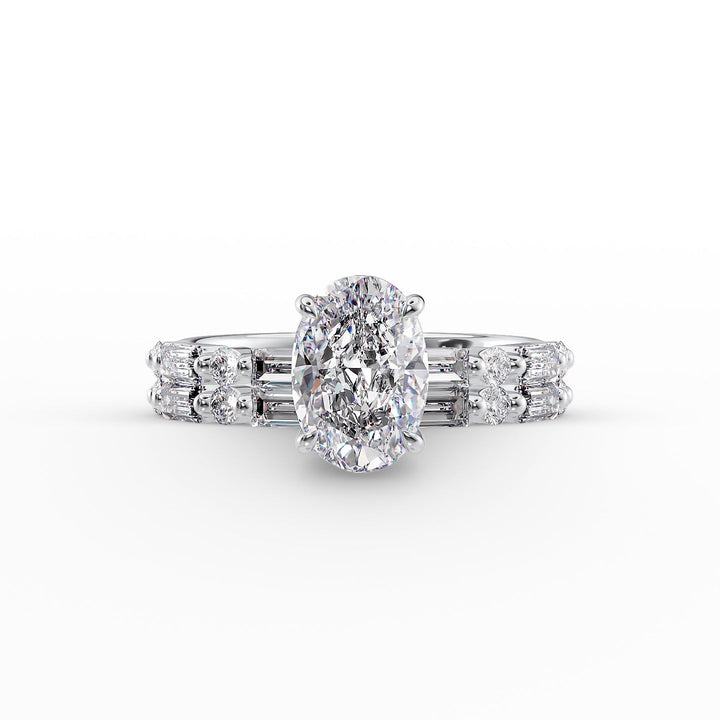 The Palmer Set With Oval Side Stone Moissanite#material_14k-white