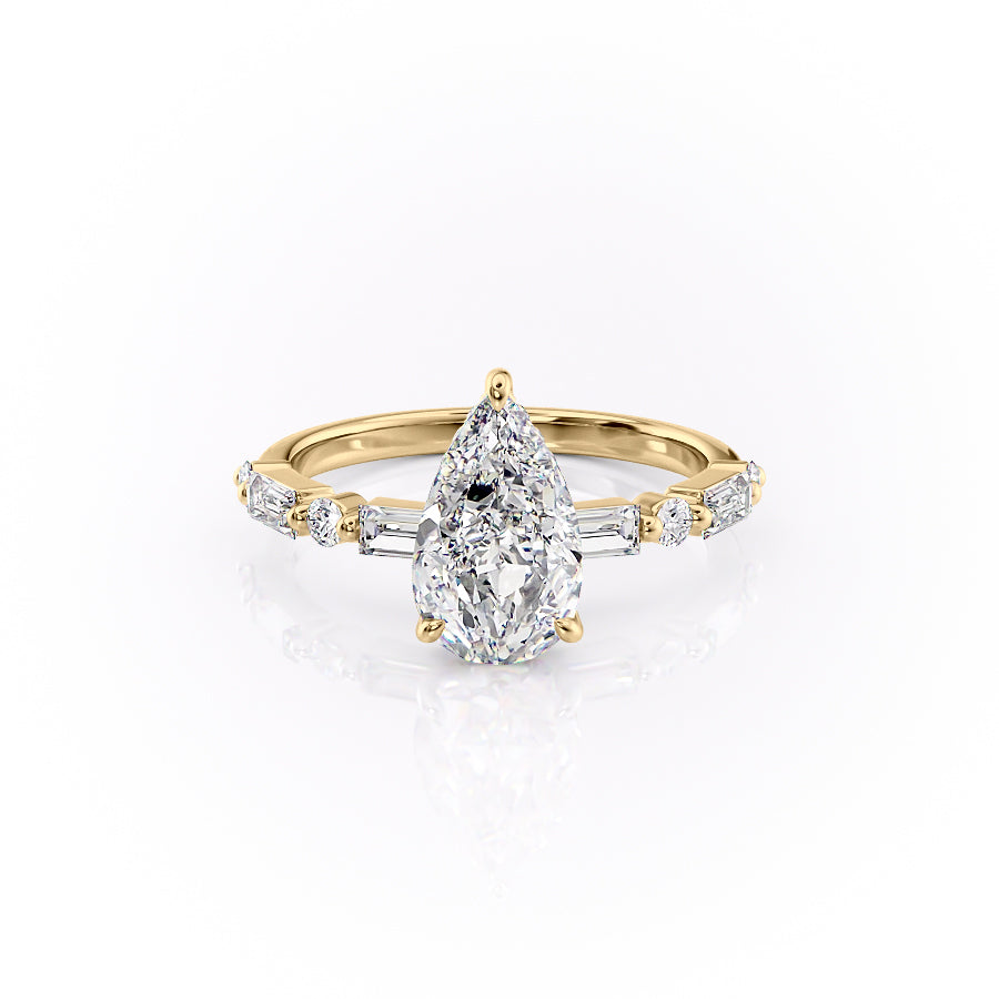 The Palmer Set With Pear Side Stone Lab Diamond 1 Carat 14K Gold#material_14k-gold