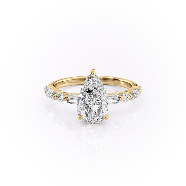 The Palmer Set With Pear Side Stone Moissanite#material_14k-gold