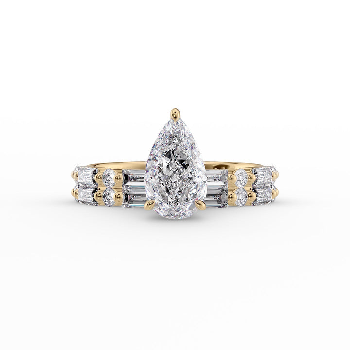 The Palmer Set With Pear Side Stone Lab Diamond 2 Carat 14K Gold#material_14k-gold