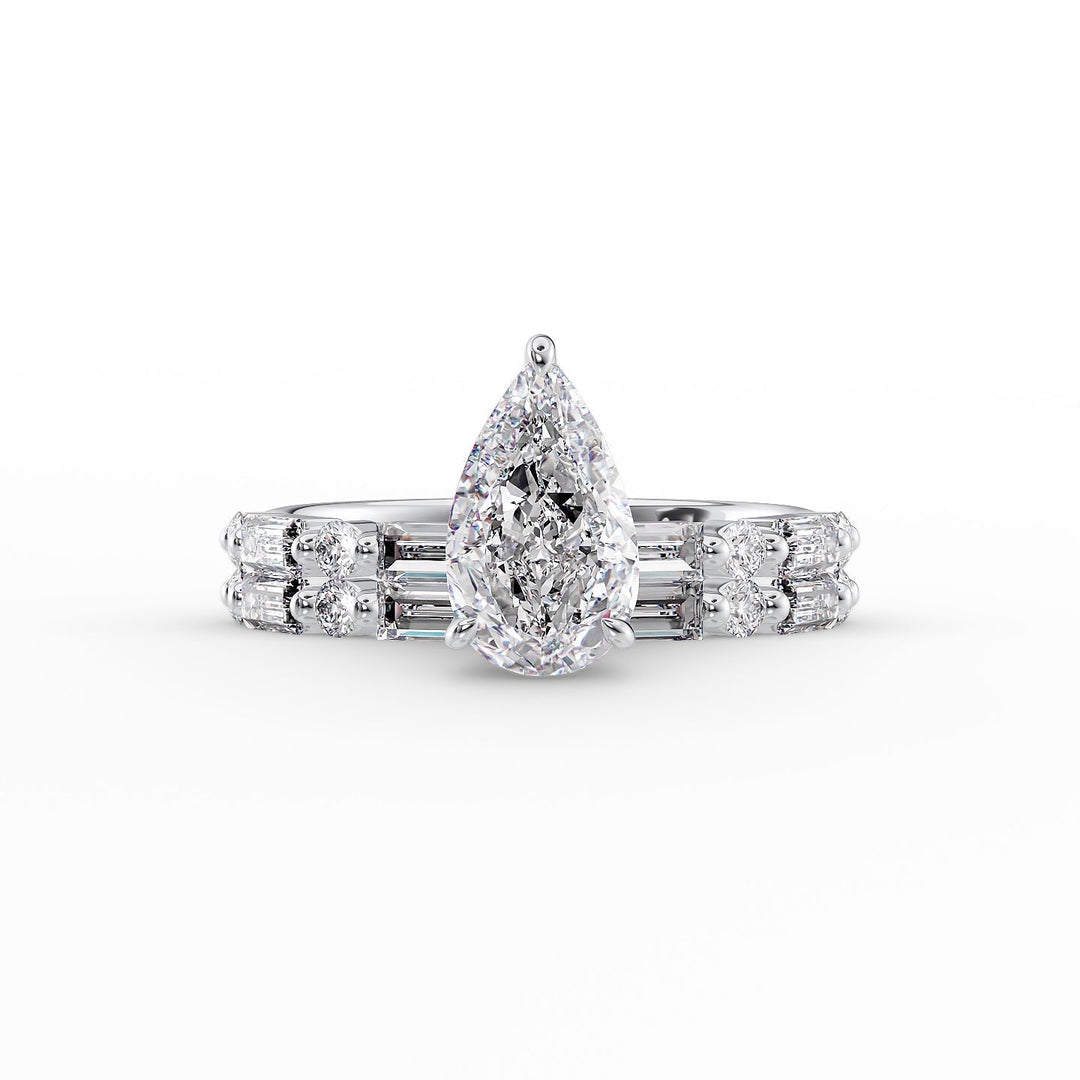 The Palmer Set With Pear Side Stone Moissanite#material_14k-white