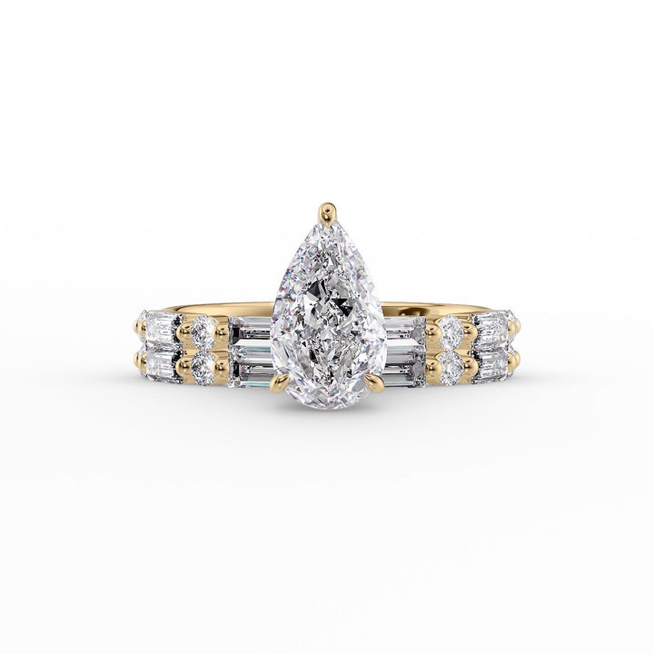 The Palmer Set With Pear Side Stone Moissanite#material_18k-gold