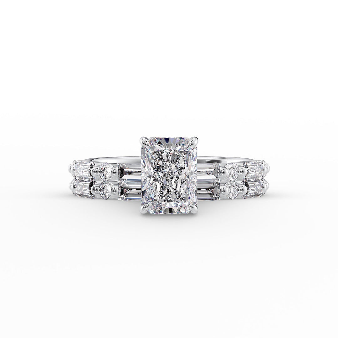 The Palmer Set With Radiant Side Stone Moissanite#material_14k-white