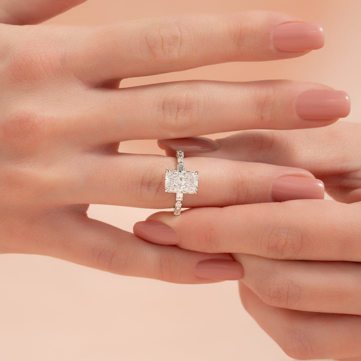 The Palmer Radiant Lab Diamond Moissanite Engagement Ring *Shown with 2.5 ct #material_white