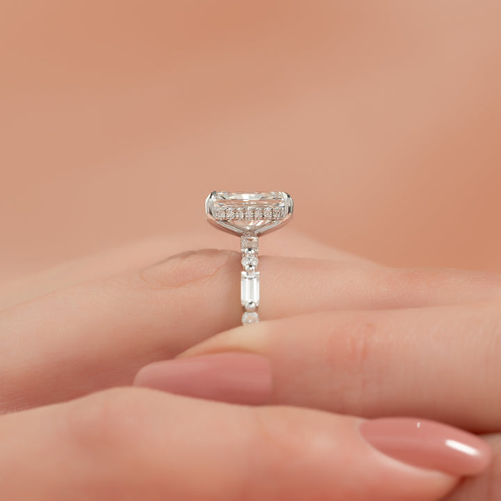 The Palmer Radiant Lab Diamond Moissanite Engagement Ring *Shown with 2.5 ct #material_white