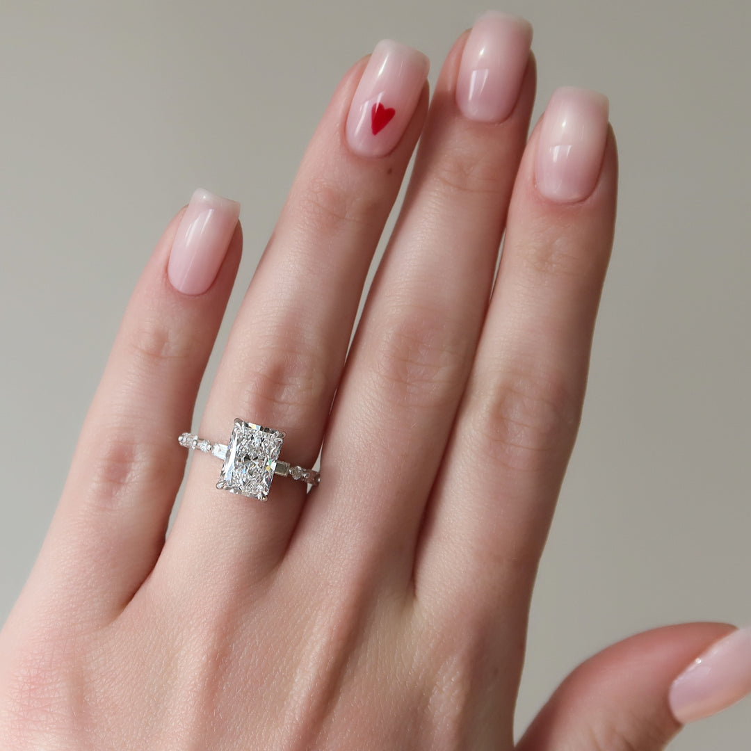 The Palmer Radiant Lab Diamond Moissanite Engagement Ring