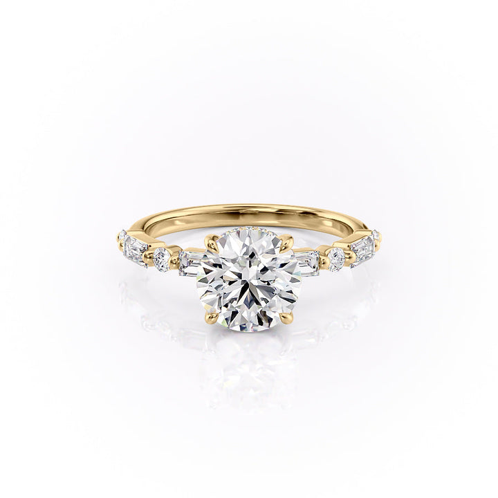 The Palmer Set With Round Side Stone Lab Diamond 1 Carat 14K Gold#material_14k-gold