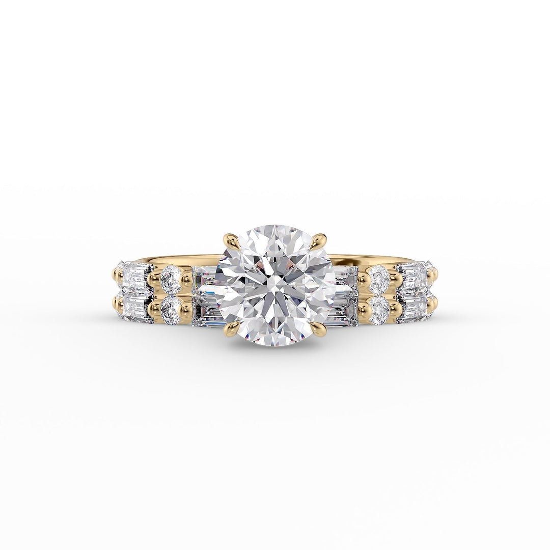 The Palmer Set With Round Side Stone Lab Diamond 2 Carat 14K Gold#material_14k-gold