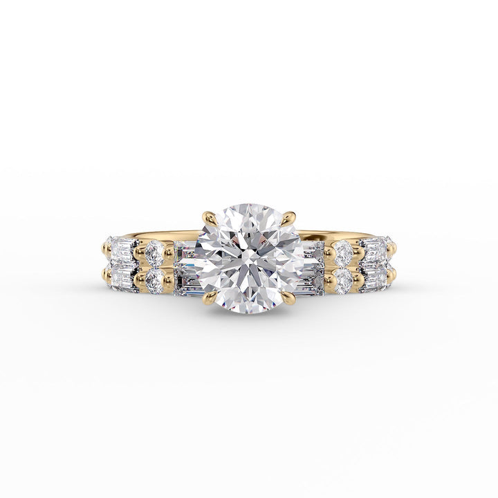 The Palmer Set With Round Side Stone Lab Diamond 2 Carat 14K Gold#material_14k-gold