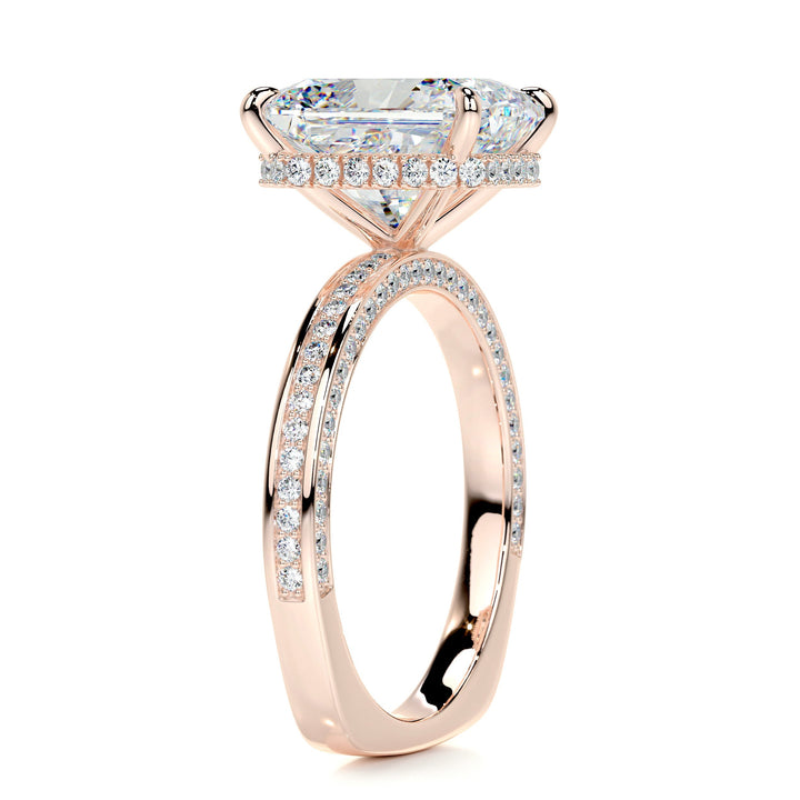 The Paloma Moissanite & Diamonds Ring Moissanite 14K Rose 2.7 Carat Round#material_14k-rose