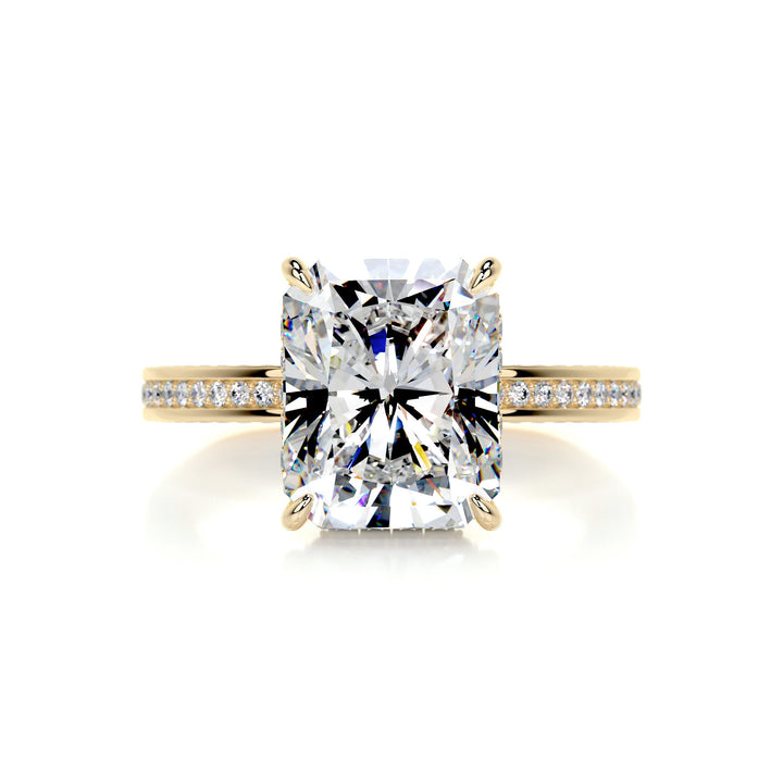 The Paloma Moissanite & Diamonds Ring Moissanite 18K Gold 1 Carat Round#material_18k-gold