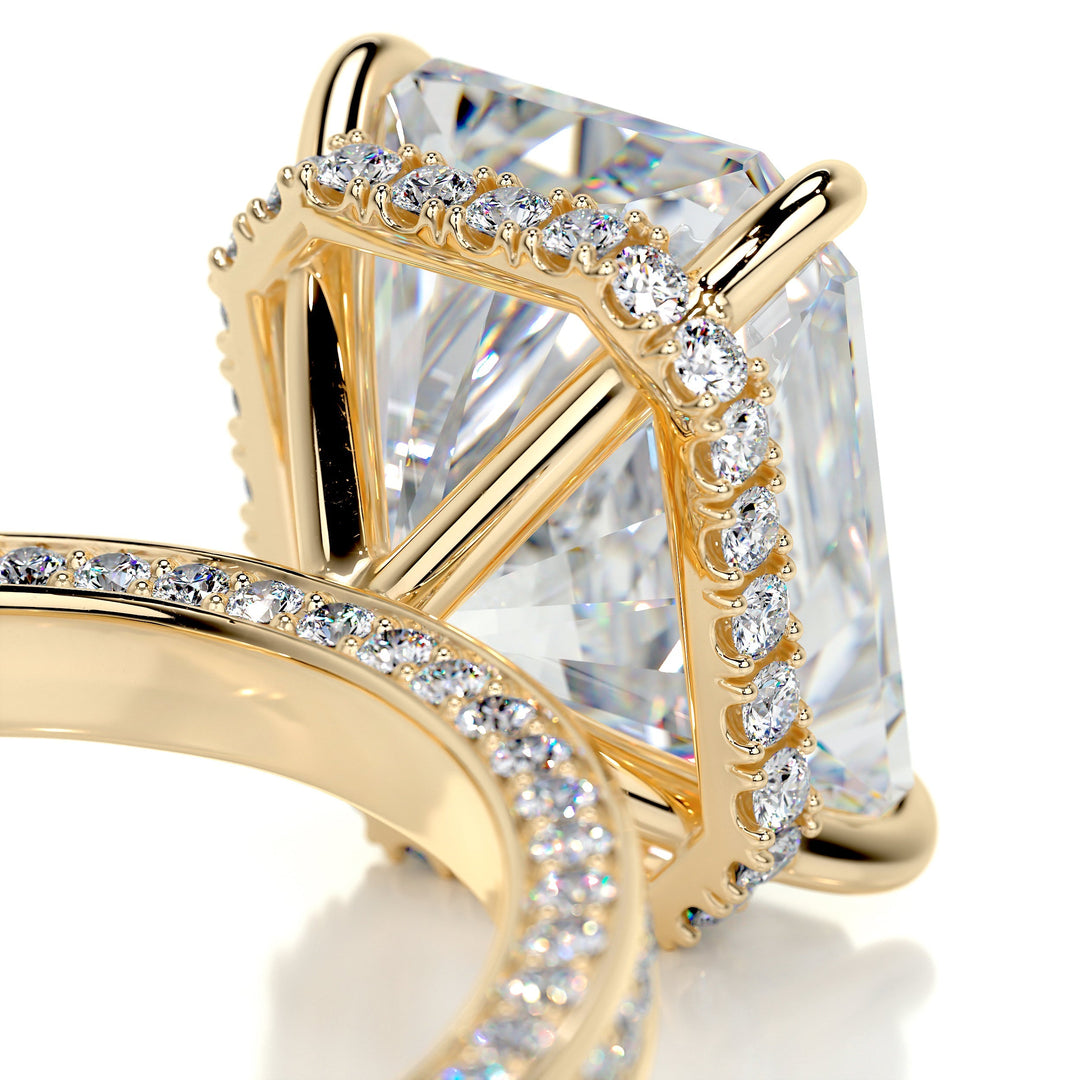 The Paloma Moissanite & Diamonds Ring Moissanite 18K Gold 3.8 Carat Round#material_18k-gold