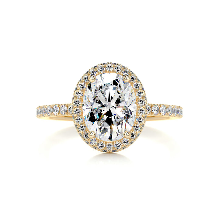 The Paris Moissanite & Diamonds Ring Moissanite 18K Gold 1 Carat Round#material_18k-gold