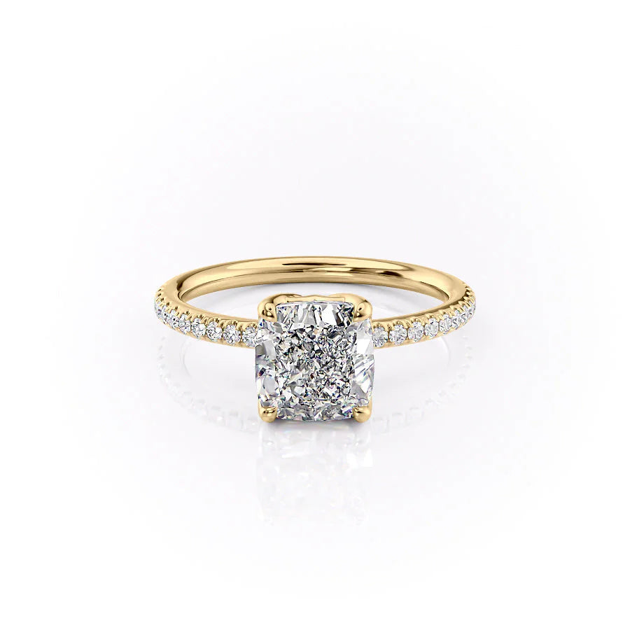 The Pave Abby Set With Cushion Pave Moissanite#material_14k-gold