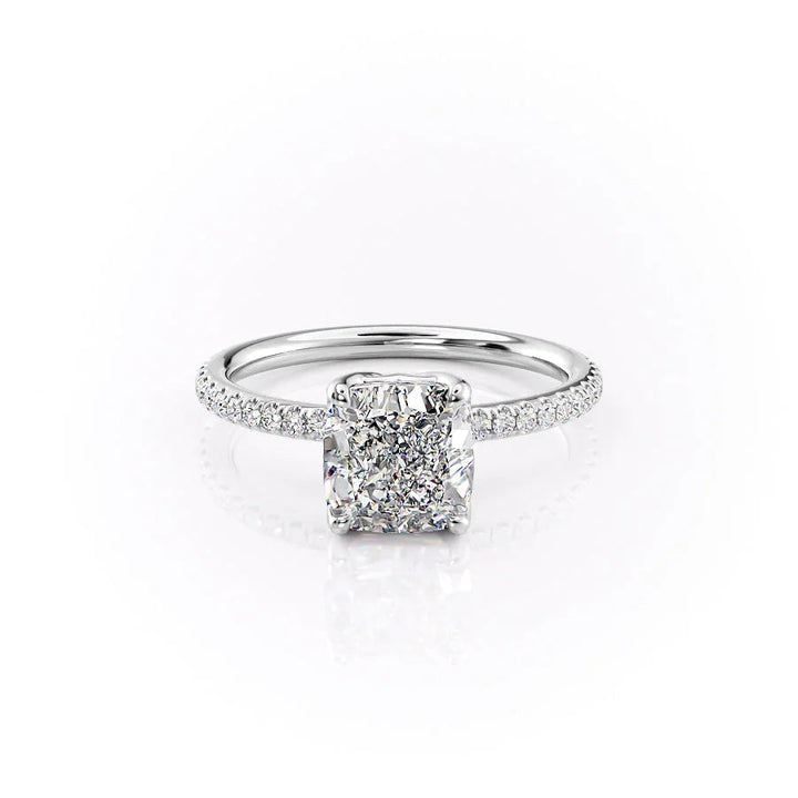 The Pave Abby Set With Cushion Pave Lab Diamond 1 Carat 14K White#material_14k-white