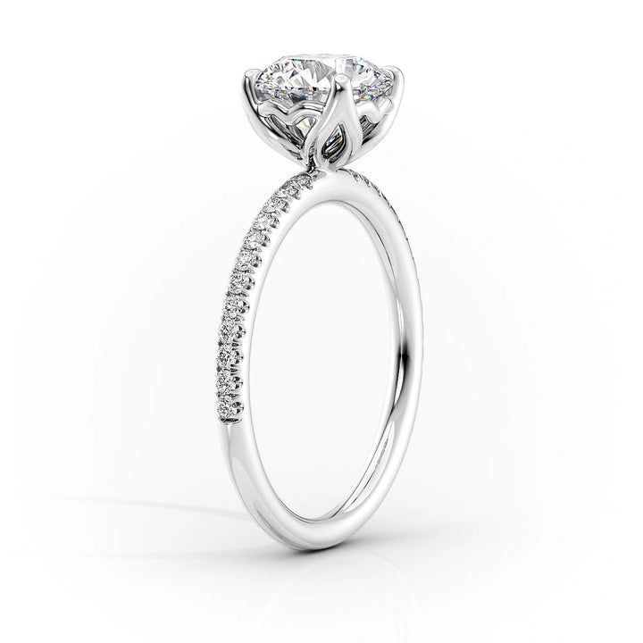 The Pave Abby Set With Cushion Pave Lab Diamond 1.5 Carat 14K White#material_14k-white