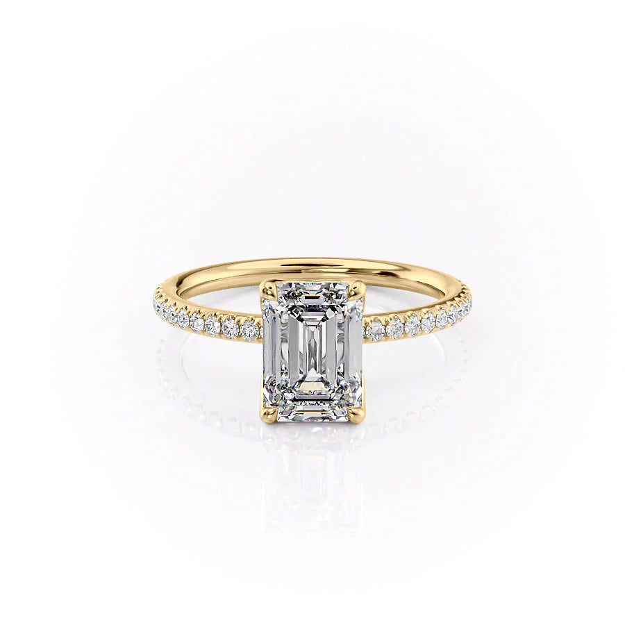 The Pave Abby Set With Emerald Pave Moissanite#material_14k-gold