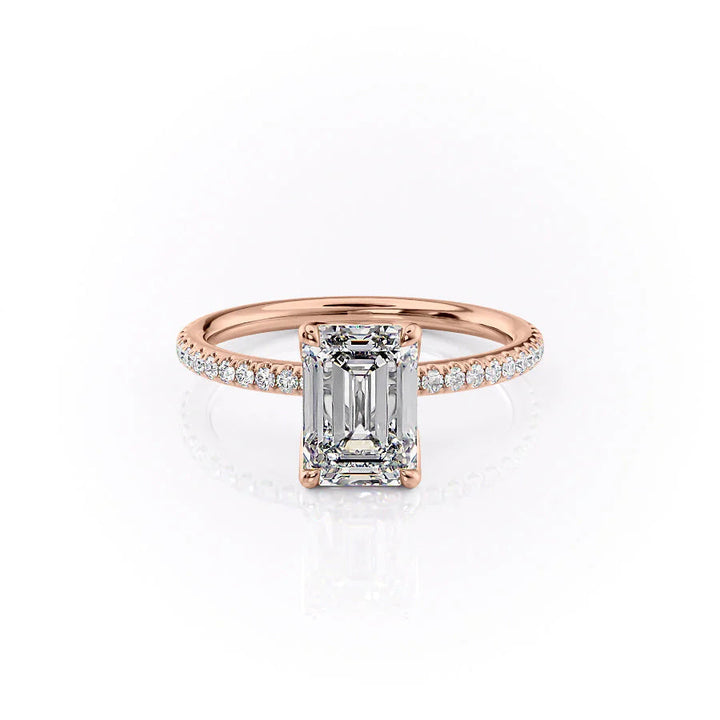 The Pave Abby Set With Emerald Pave Moissanite#material_14k-rose