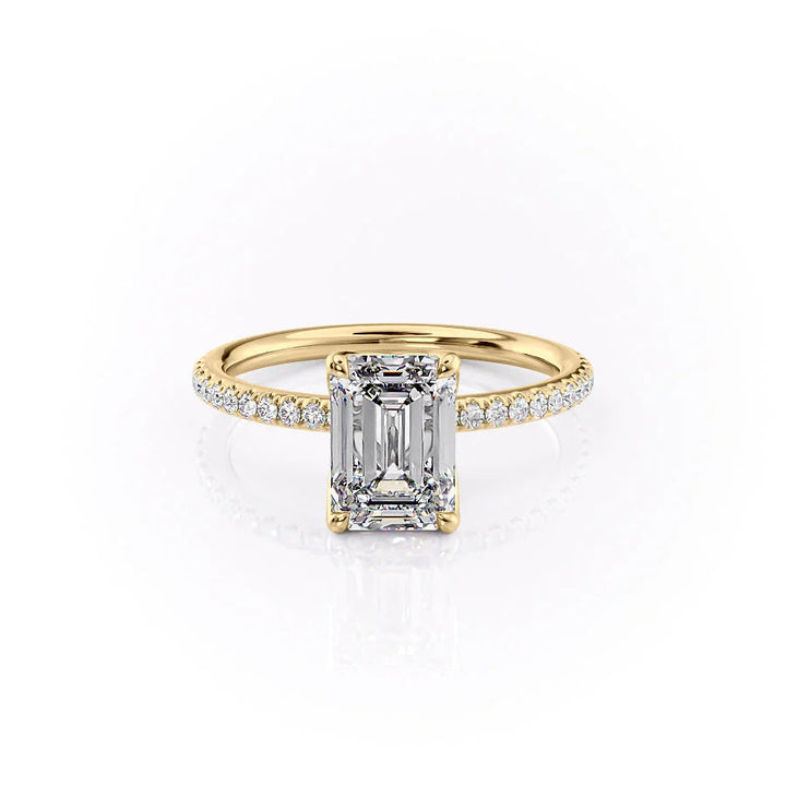 The Pave Abby Set With Emerald Pave Moissanite#material_18k-gold