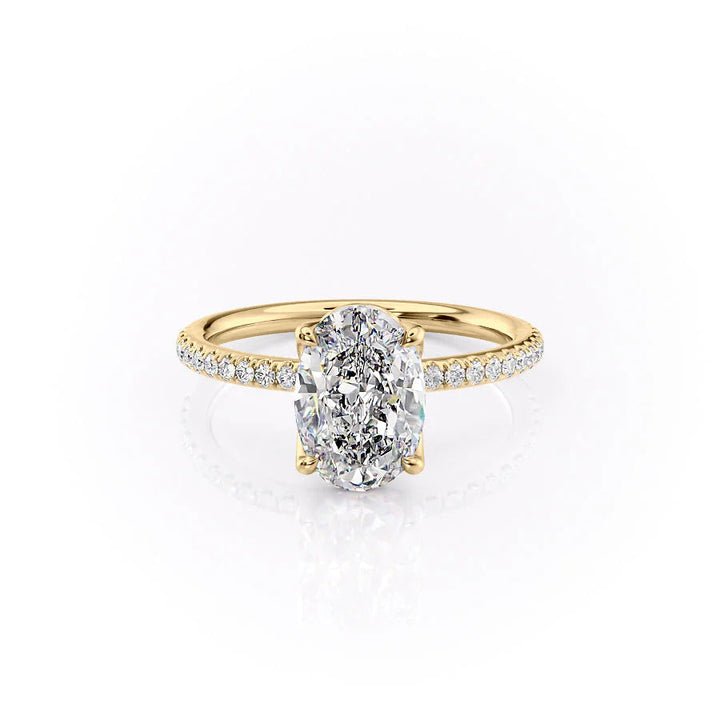 The Pave Abby Set With Oval Pave Lab Diamond 1 Carat 18K Gold#material_18k-gold