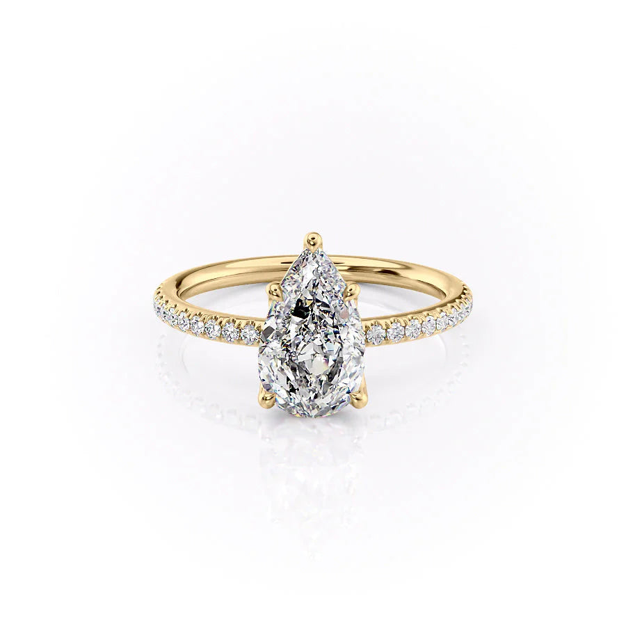 The Pave Abby Set With Pear Pave Lab Diamond 1 Carat 14K Gold#material_14k-gold