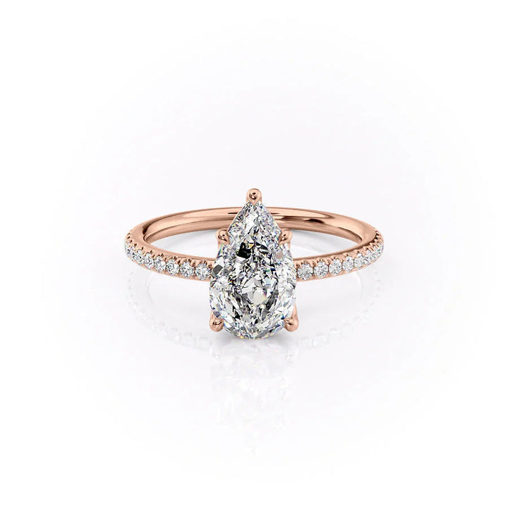 The Pave Abby Set With Pear Pave Lab Diamond 1 Carat 14K Rose#material_14k-rose