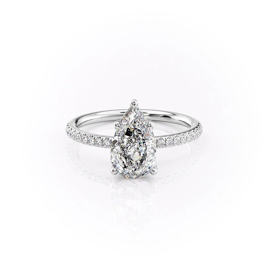 The Pave Abby Set With Pear Pave Lab Diamond 1 Carat 14K White#material_14k-white