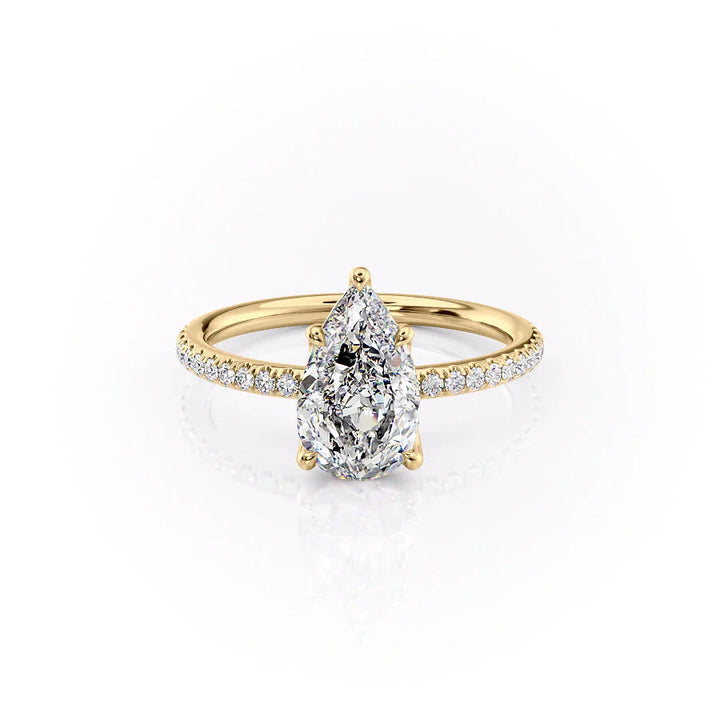 The Pave Abby Set With Pear Pave Lab Diamond 1 Carat 18K Gold#material_18k-gold