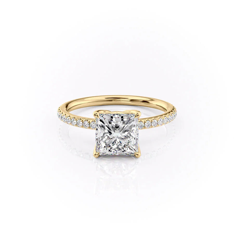 The Pave Abby Set With Princess Pave Lab Diamond 1 Carat 14K Gold#material_14k-gold